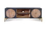 GINER Y COLOMER Mueble TV de madera de mango y metal Nogal oscuro